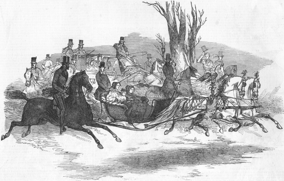 Associate Product WINTER SPORTS. Sleighing or Sledging. royal sleigh, antique print, 1850