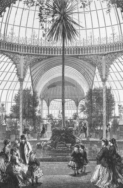 SCOTLAND. Planned Conservatory, Queen's Park, Glasgow, antique print, 1871