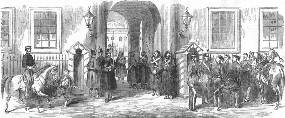 Associate Product TURKEY. Selimiye Barracks, Uskudar. English Troops, antique print, 1854