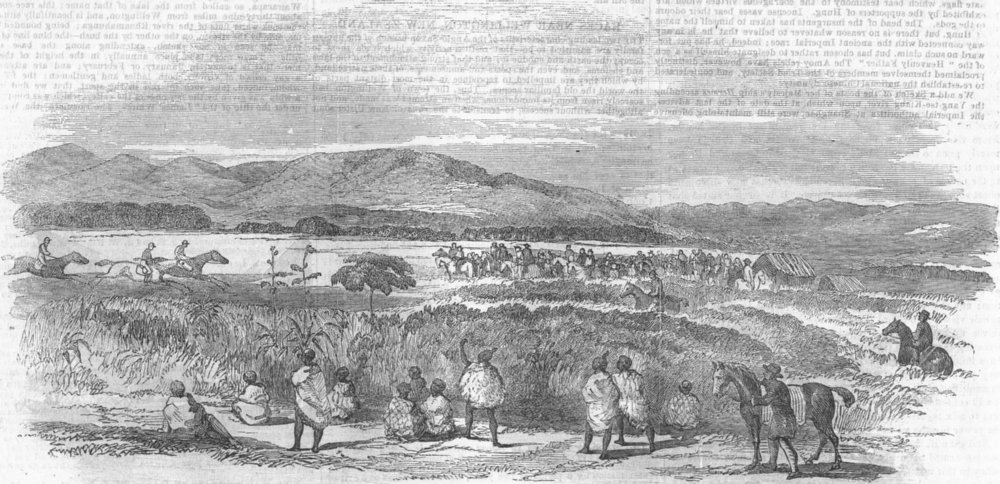 Associate Product NEW ZEALAND. Races, plain of Wairarapa, Wellington , antique print, 1853