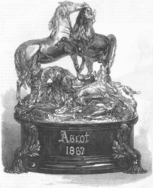 Associate Product BERKS. The Ascot cup, antique print, 1867