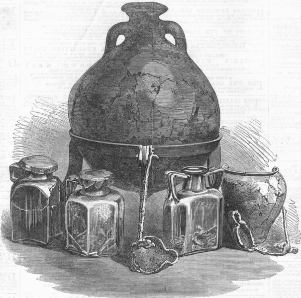 Associate Product LEICESTER. Roman antiquities found, Barrow-on-soar, antique print, 1867