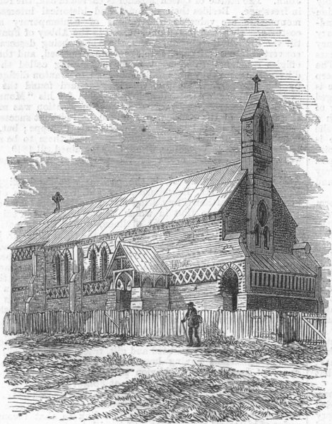 Associate Product SOUTH AFRICA. St Philip Church, Negroes, Grahamstown , antique print, 1867