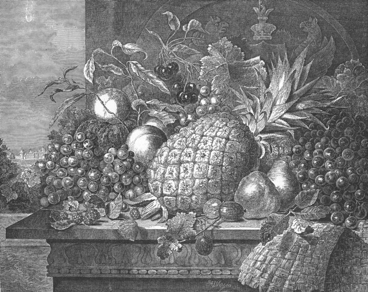 Associate Product OXON. Prize fruit grown at Blenheim, antique print, 1848