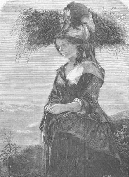 Associate Product PRETTY LADIES. Autumn, Scotland-evening, antique print, 1859
