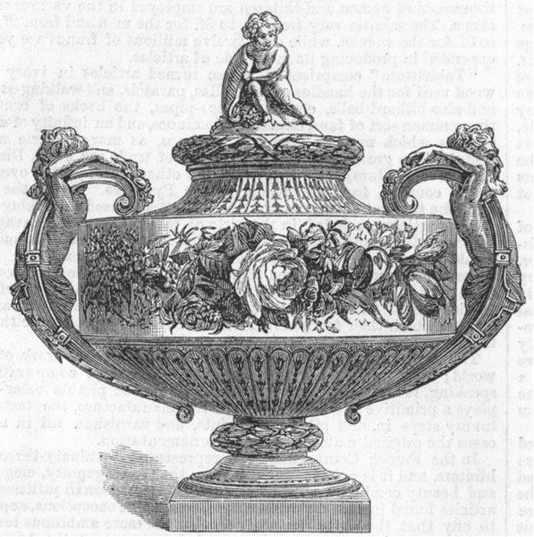 Associate Product DECORATIVE. Porcelain vase, antique print, 1867
