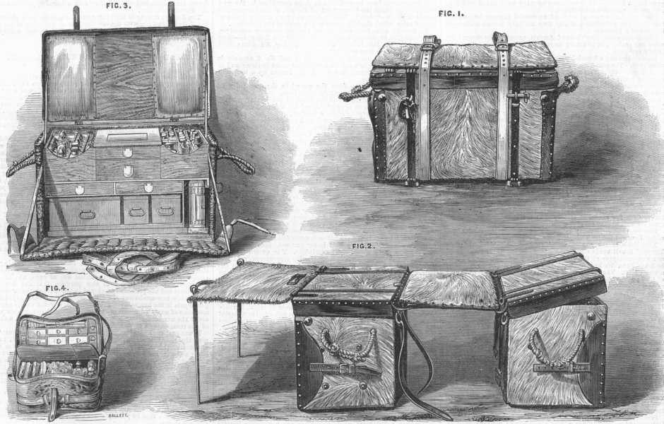 Associate Product FIELD HOSPITALS. British medicine pannier, antique print, 1867