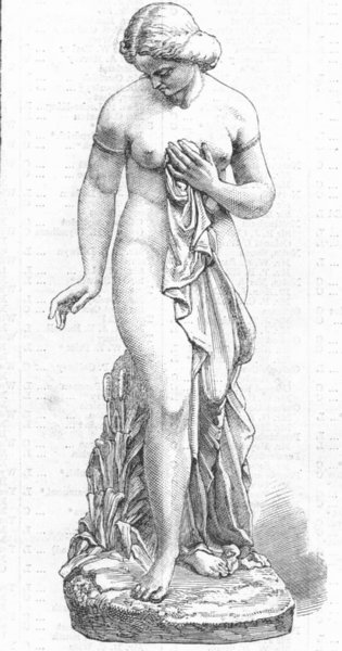 NUDES. Musidora, antique print, 1868