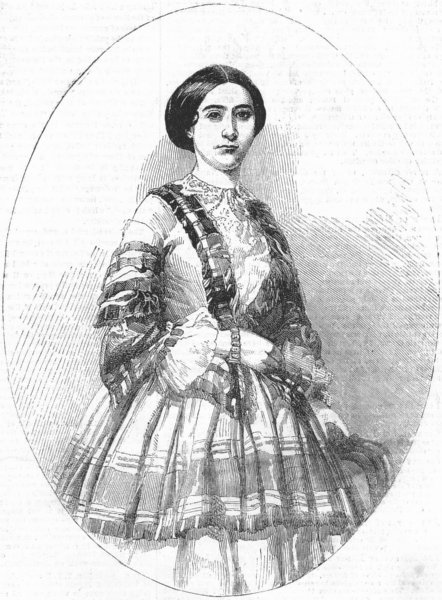 Associate Product PRETTY LADIES. Madame Bosio, of Royal Italian Opera, antique print, c1860