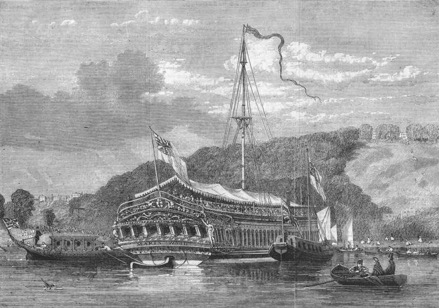 Associate Product TOWNS. Relic of past-city Barge, Maria Wood, antique print, 1863
