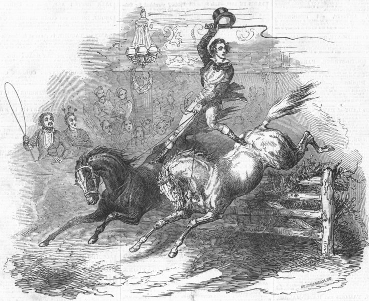 Associate Product HORSES. M Jean Polaski, at Astley's, antique print, 1848