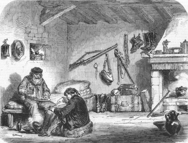 Associate Product ITALY. Guzmaroli's hut, Caprera, antique print, 1861