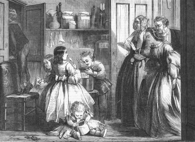 Associate Product CHILDREN. Caught, antique print, 1860
