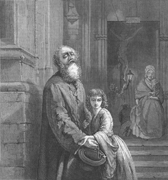Associate Product PORTRAITS. The blind beggar, antique print, 1859