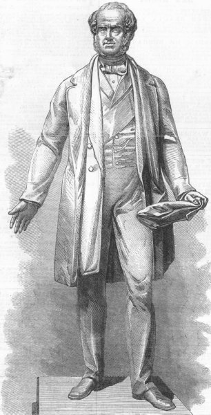 STATUES. Romsey Palmerston, antique print, 1868
