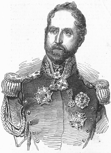 Associate Product PORTRAITS. The late general Gourgaud, antique print, 1852