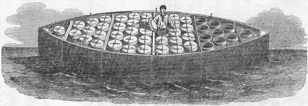 SUSSEX. Bateman's life-boat, antique print, 1851