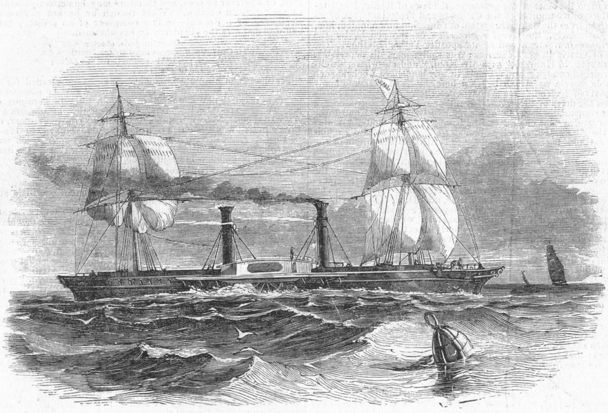 Associate Product SHIPS. New Govt ship Janus, antique print, 1844