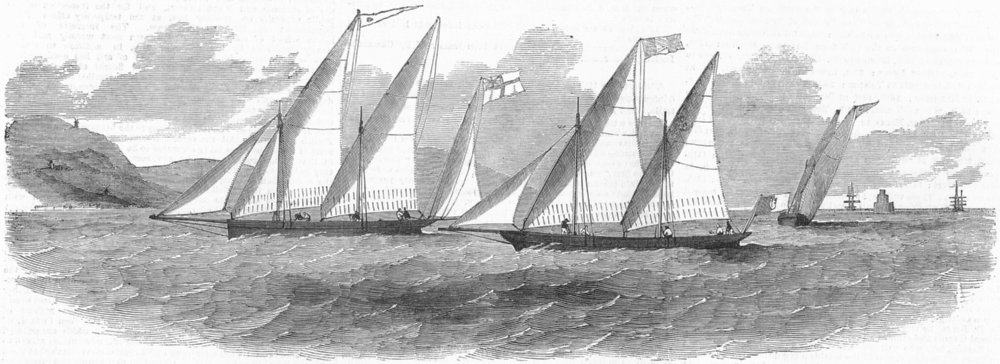 Associate Product LISBON. 1st regatta. William & Edward; Corca; Arrow, antique print, 1852