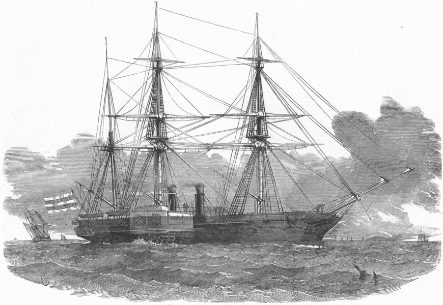Associate Product SHIPS. New Spanish Ship Ysabel la Catolica, antique print, 1851