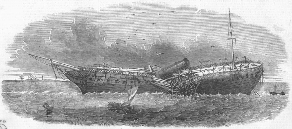 Associate Product SCOTLAND. Wreck of Forth ship, Alacranes Rocks, antique print, 1849