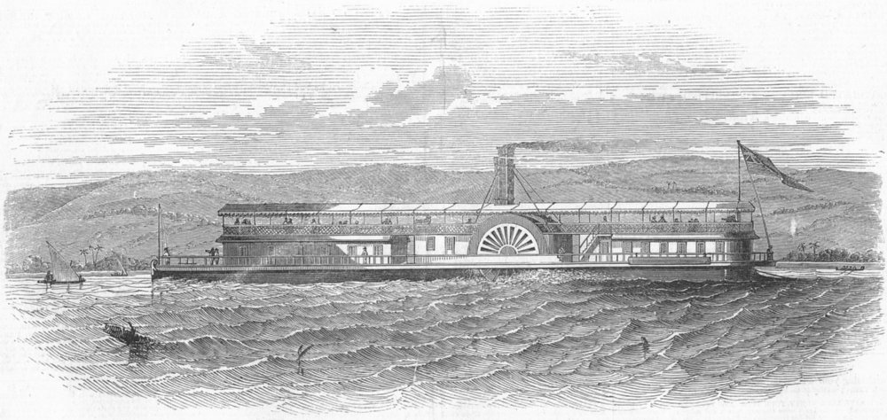 Associate Product RIVERS. The Ganges steamer, antique print, 1847