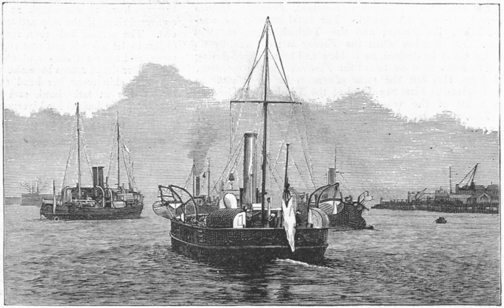 Associate Product HANTS. Sea-Horse, Portsmouth harbour, antique print, 1886