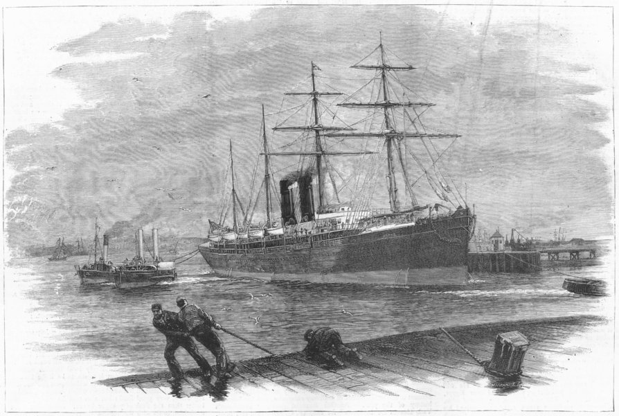 Associate Product HORMUZ. Orient steam navigation Co's new liner , antique print, 1887
