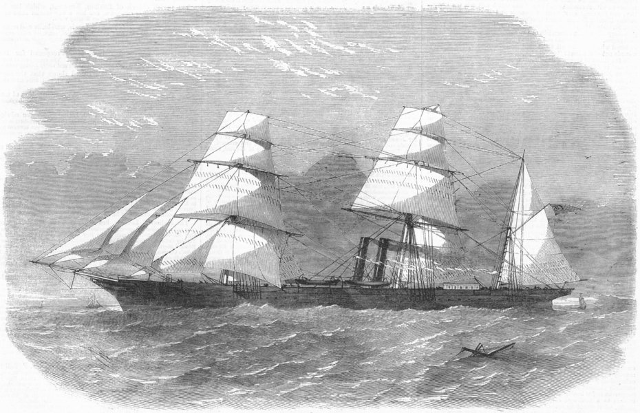 Associate Product CHINA Steam Navigation Co ship "John Bright", antique print, 1863