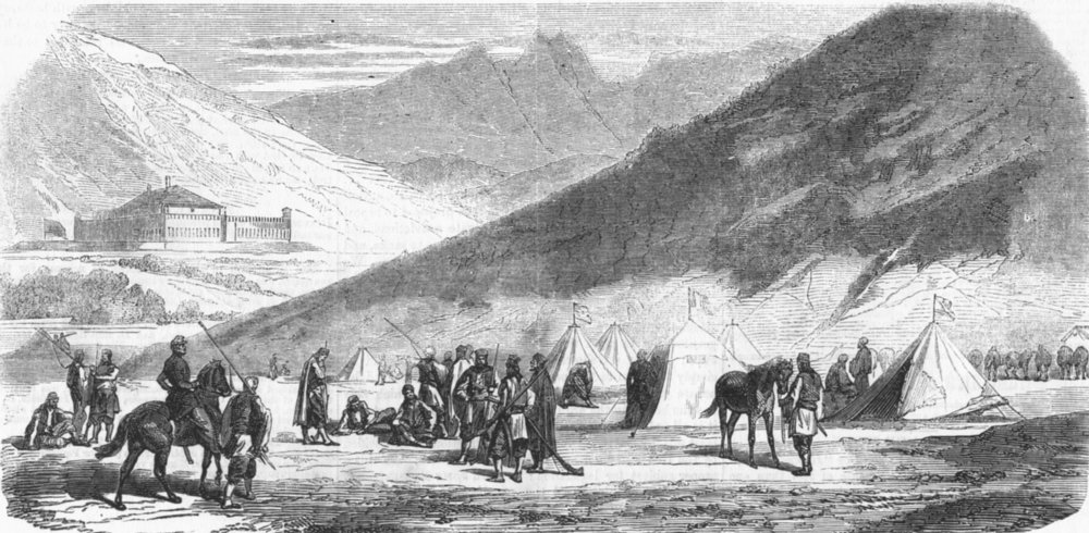Associate Product VENEZUELA. Camp of frontier commission, Dragal, antique print, 1859