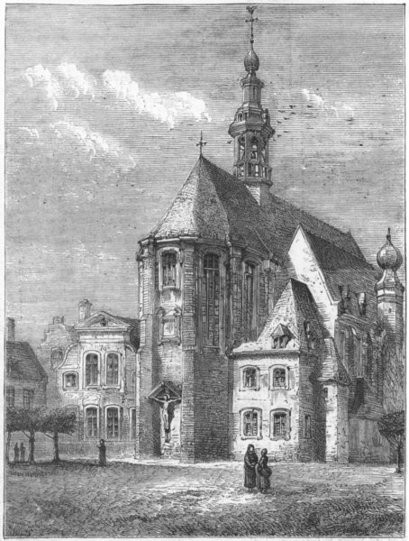 BELGIUM. Beguinage, Ghent in course of destruction, antique print, 1874