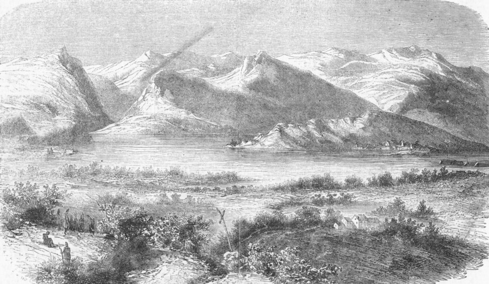 Associate Product ITALY. In-Lago Di Garda, antique print, 1859