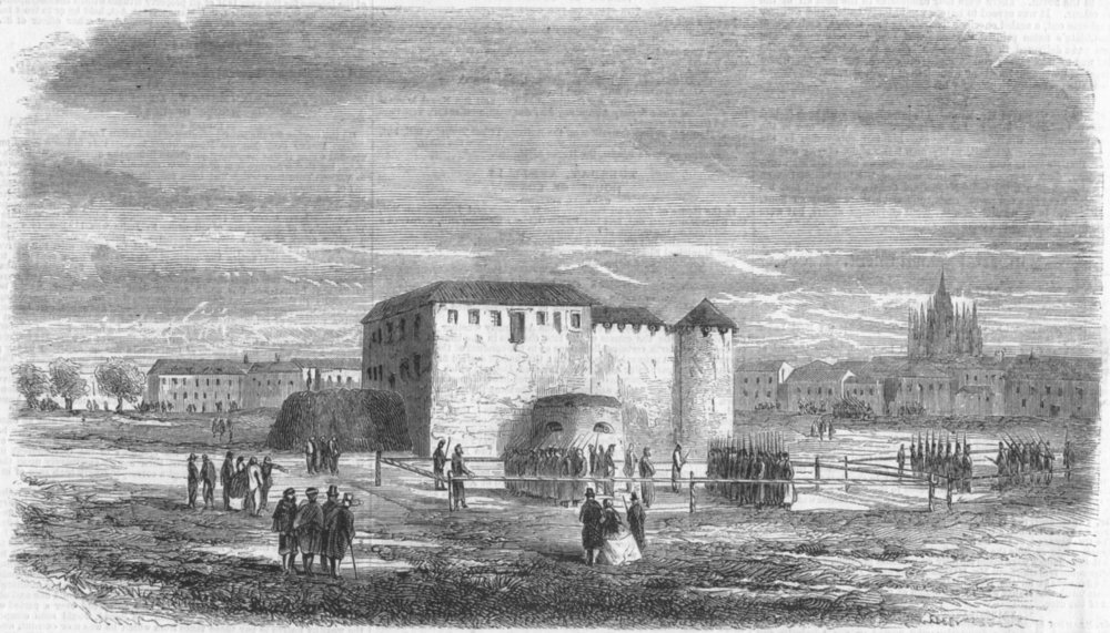 Associate Product ITALY. Parade-ground, Citadel of Milan, antique print, 1859