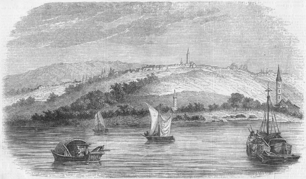 Associate Product SERBIA. View of Belgrade, antique print, 1859