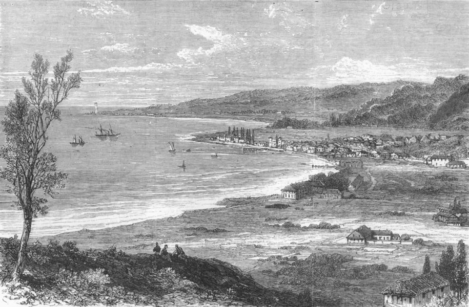 CIRCASSIA. War, East. rising in -Soukhum Kaleh, Turks, antique print, 1877