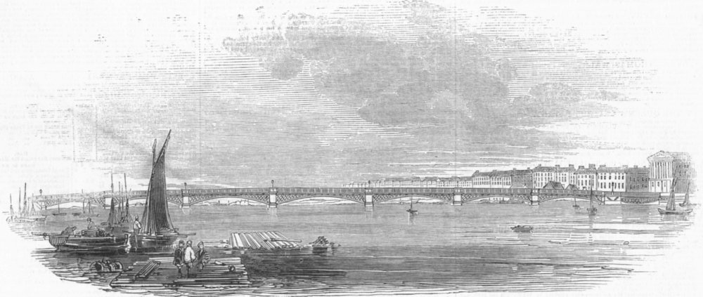 Associate Product RUSSIA. New bridge at St Petersburg, antique print, 1845