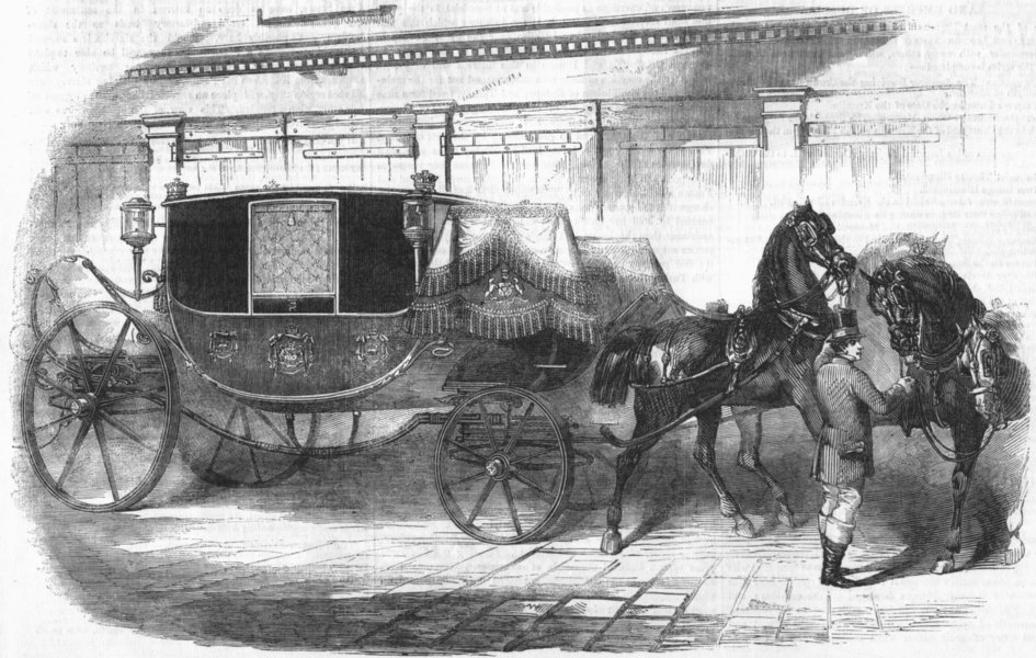 Associate Product ST PETERSBURG. Coach Granville, British ambassador, antique print, 1856