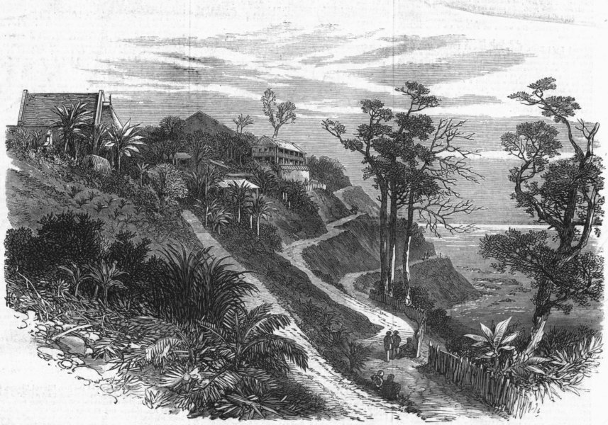 Associate Product INDIA. Back of Ross Island, Port Blair, antique print, 1872