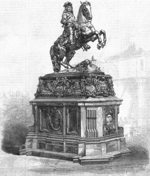 Associate Product AUSTRIA. Statue of Prince Eugene, Vienna, antique print, 1865