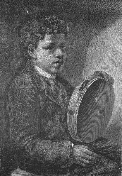 MUSIC. An Itinerant, antique print, 1856
