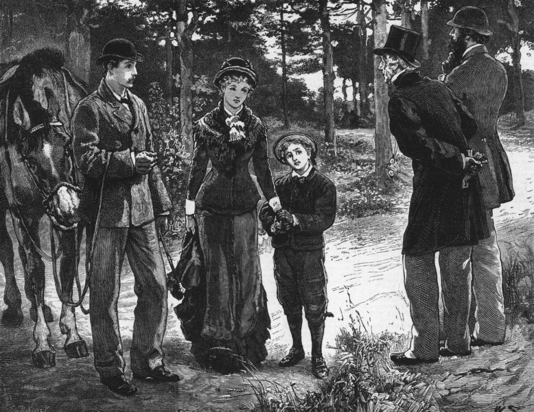 FAMILY. miss Hurt see Wilderness, said Frank; grounds, antique print, 1879