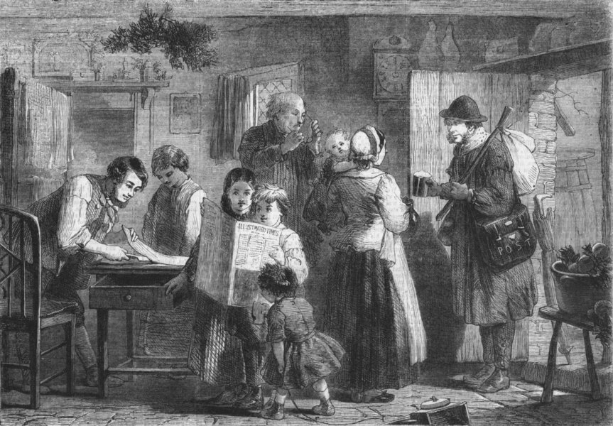FAMILY. Our Christmas number, antique print, 1858