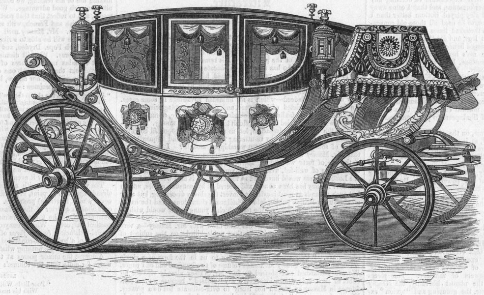 Associate Product TRANSPORT. New coach built sultan, Laurie Marner, antique print, 1856