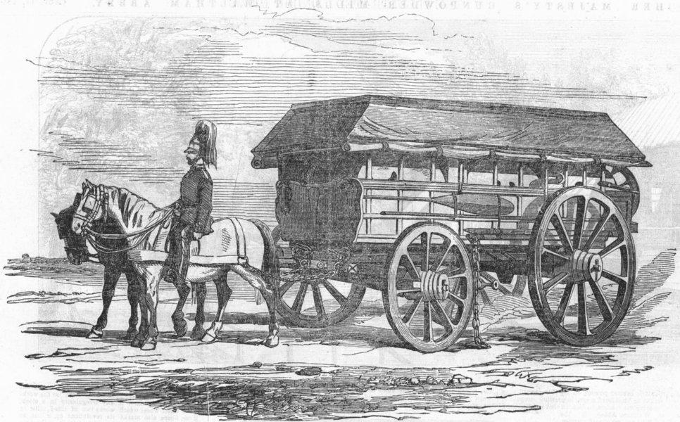 Associate Product TELEGRAPHS. Telegraph for war-wagon, antique print, 1854