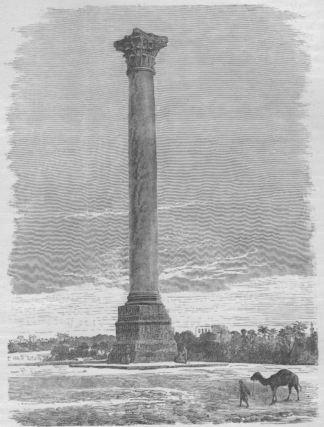 Associate Product ALEXANDRIA. Pompey's Pillar 1882 old antique vintage print picture