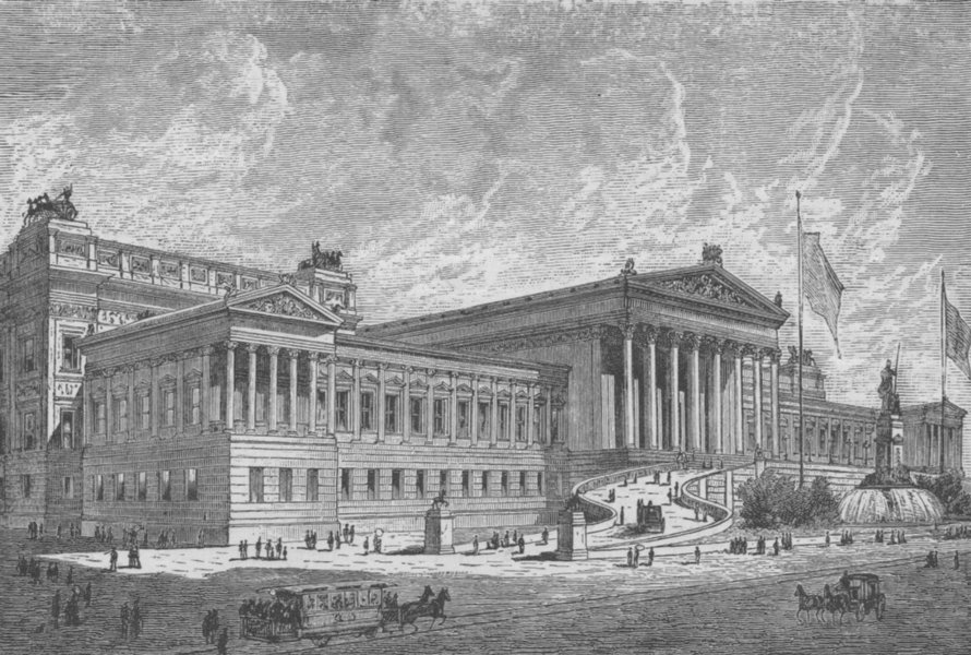 VIENNA. The Parliament House 1882 old antique vintage print picture