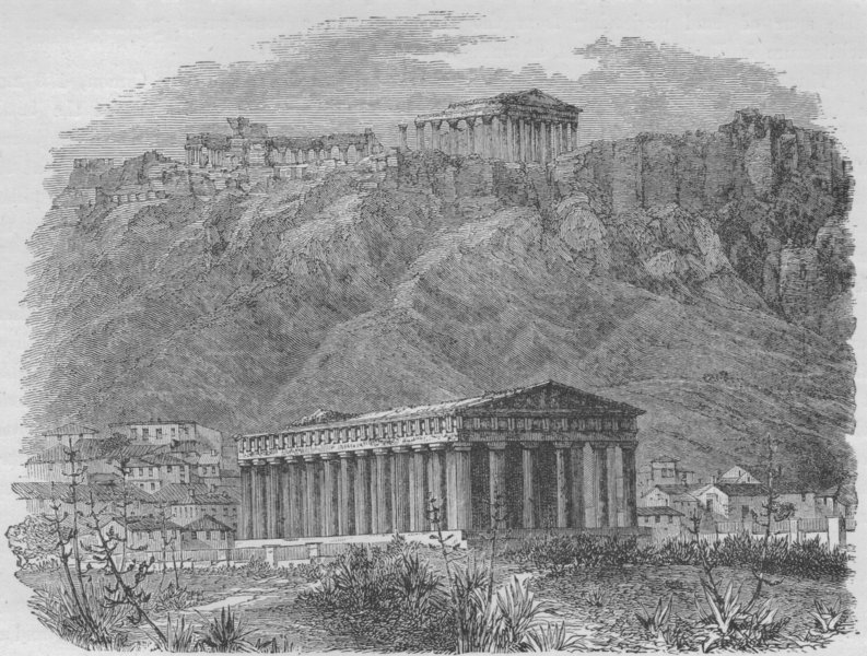 ATHENS. The Temple of Theseus 1882 old antique vintage print picture