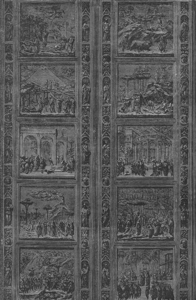 Associate Product FLORENCE. Panels of the Gate of the Baptistery of St John 1882 old print