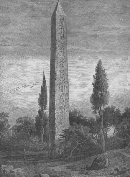 CAIRO. Obelisk of the Temple of the Sun at Heliopolis 1882 old antique print
