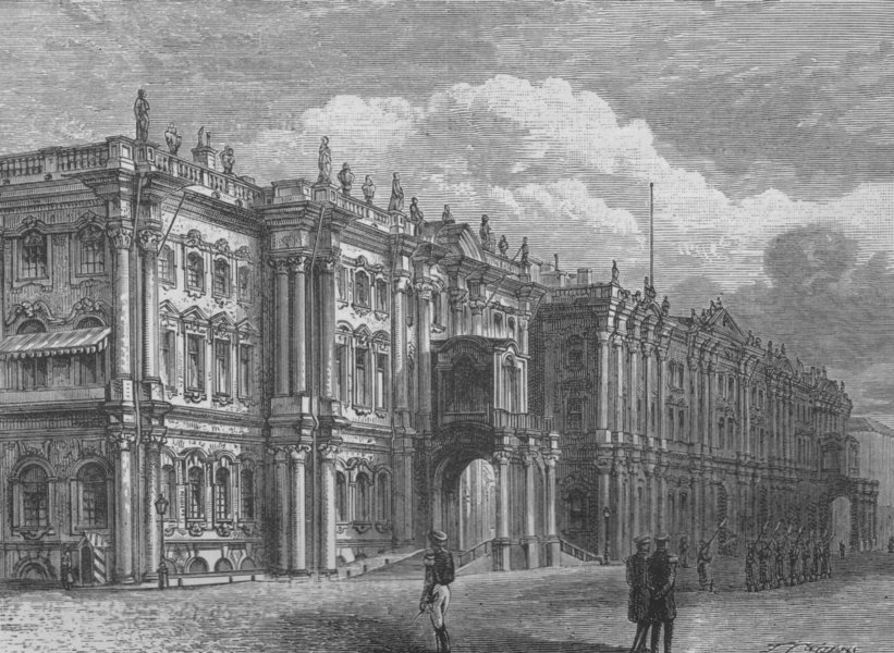ST PETERSBURG. The Winter Palace 1882 old antique vintage print picture